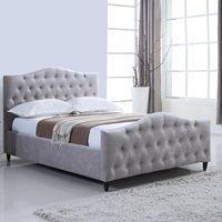 LAURA UPHOLSTERED OTTOMAN BED IN GREY by Flair Furnishings - Double