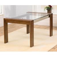 LAST ONES REMAINING! Cannes 150cm Walnut and Glass Dining Table