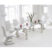 Lazio 200cm Extending Glass Dining Table with Hampstead Z Chairs