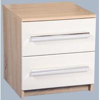 Las Vegas White High Gloss Bedside Cabinet