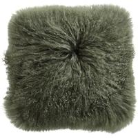 Lamb Fur Dark Green Cushion Cover (Set of 2)