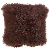 Lamb Fur Wine Red Cushion Cover (Set of 2)