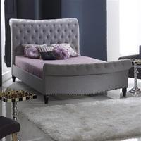 Larissa Super King Fabric Bed Frame, Grey Marl, Choose Set