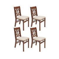 Lattice-style Folding Chairs (4 - SAVE £20), Mahogany, Hardwood