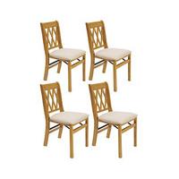 Lattice-style Folding Chairs (4 - SAVE £20), Oak, Hardwood