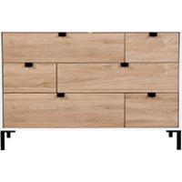 Latymer Multi Chest of Drawers, Oak Effect and White Gloss