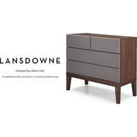 Lansdowne Upholstered Chest of Drawers, Walnut and Heron Grey