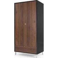 Latymer Wardrobe, Walnut Effect and Black Gloss