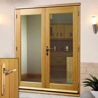 la porte oak french door pair frame with brass fittings