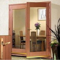 la porte hardwood french door pair frame set with brass fittings