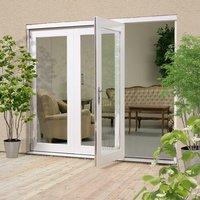 La Porte Vista 3 Door White Folding Patio Door Set - Opens Left, Fully Decorated