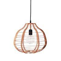 large industrial metal ceiling light in copper