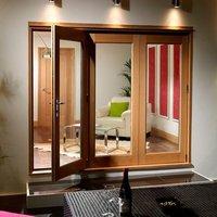 La Porte Vista 3 Door Oak Folding Door Set - Opens Right, Fully Decorated