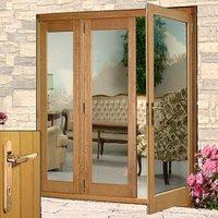 la porte oak french door pair side frame left with brass fittings