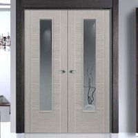 Laminates Lava Painted Door Pair With Clear Safety Glass is Prefinished