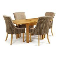 Lambeth 80-160cm Dining Set with 4 Richmond Fabric Chairs