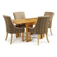 lambeth 80 160cm dining set with 4 richmond fabric chairs