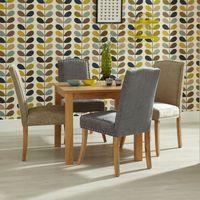 Lambeth 82cm Dining Set with 4 Knightsbridge Fabric Chairs