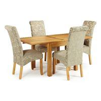 Lambeth 80-160cm Dining Set with 4 Kingston Chairs