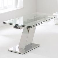 lamont 140cm glass extending dining table