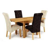 lambeth 80 160cm dining set with 4 kingston floral fabric chairs