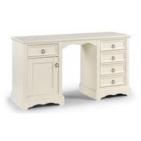 la monte dressing table in stone white with 1 door and 5 drawers