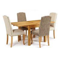 Lambeth 80-160cm Dining Set with 4 Kensington Chairs