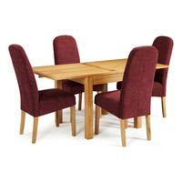 Lambeth 80-160cm Dining Set with 4 Marlow Fabric Chairs