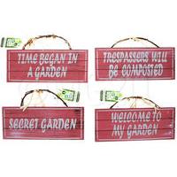 large hanging garden signs with hang tag