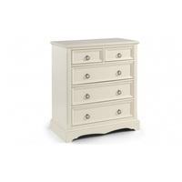 La Monte Chest of Drawers In Smooth Stone White With 3+2 Drawers