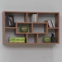 Lasse Bookcase Wall Shelves In Plumtree With 8 Compartments