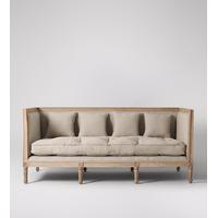 Laurence Three-seater sofa in Oatmeal & charcoal herringbone