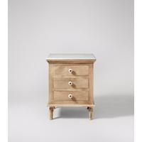 laurent bedside table in whitewashed mango wood marble