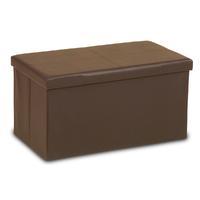 Large Folding Ottoman Storage Box in Brown