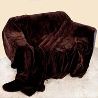 Large Mink Faux Fur Throw 150 X 200cm Java/Chocolate