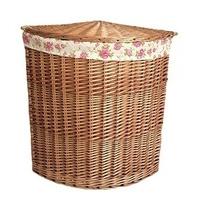 Large Light Steamed Corner Laundry Baskets with Garden Rose Lining