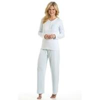 Ladies La Marquise Spot Design Brushed Fleece Long Pyjamas Nightwear Sleepwear 57305