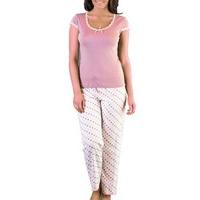 Ladies Spot Design Short Sleeve Scoop Neck Pyjamas Nightwear Sleepwear 1730