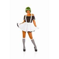 ladies sexy factory worker dress wig costume for umpa fancy dress wome ...