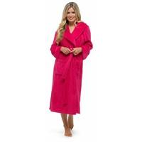 Ladies Tom Franks Long Warm Coral Fleece Soft Wrap Over Bathrobe Dressing Gown