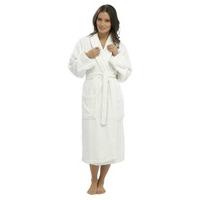 ladies supersoft warm 100 cotton wrap over shawl collar dressing gown  ...