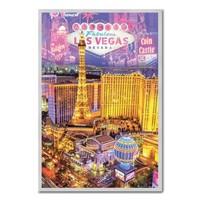 Las Vegas Nevada Collage Poster Silver Framed - 96.5 x 66 cms (Approx 38 x 26 inches)