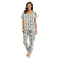 Ladies Wolf & Harte Floral Print Polycotton Long Pyjama pajama Lounge Wear
