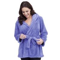 Ladies Hooded Fleece With Added Glitter Mini Wrap Bedjacket Nightwear Loungewear