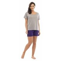 Ladies Tom Franks Star Burnout T-Shirt Top & Shorts Pyjama Set Lounge Wear