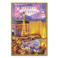 Las Vegas Nevada Collage Poster Oak Framed - 96.5 x 66 cms (Approx 38 x 26 inches)