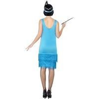 Ladies Flirty Flapper Costume 1920\'S Outfit - Size 20-22 (Teal, Blue)