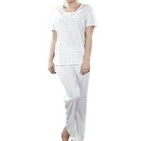 Ladies Spot Design Short Sleeve Button Front Pyjamas Nightwear Sleepwear 402