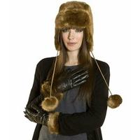 Ladies Stunning Milan Faux Fur Trapper Style Hat & Glove Warm Thermal Winter Set