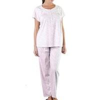 Ladies Floral Design Short Sleeve Button Front Pyjamas Nightwear Sleepwear 1537